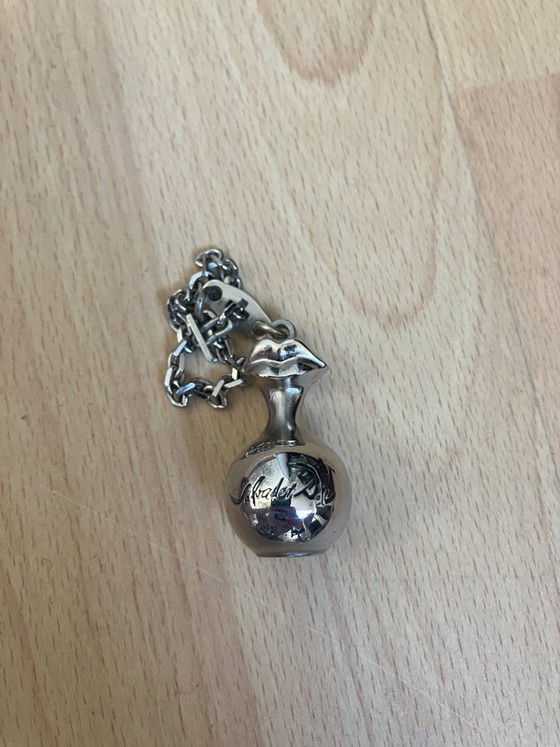 Image 1 of Interesting miniature Dahlia! Silver-colored! Pendant