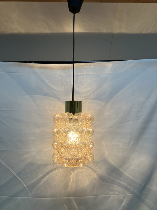 Lampada a sospensione a bolle Helena Tynell ocra, di Limburg Glashütte