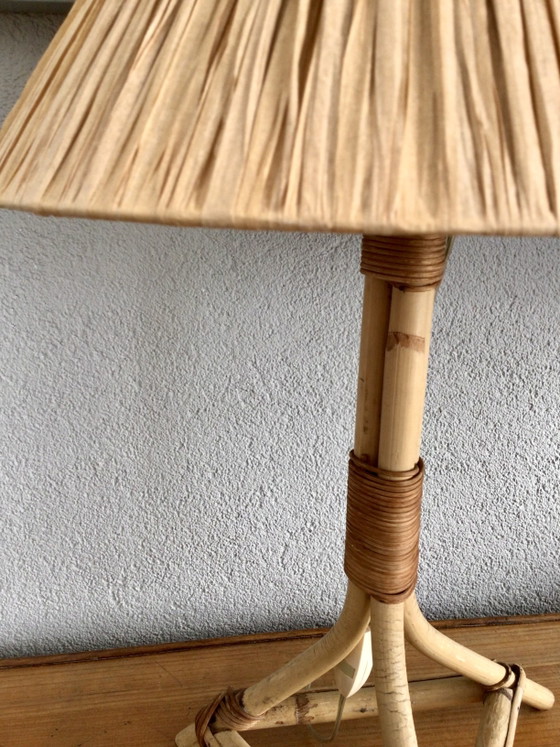 Grande lampada da tavolo vintage in bambù di metà secolo – Lampade da tavolo, Rattan, Bamboo (photo 3 of 8)