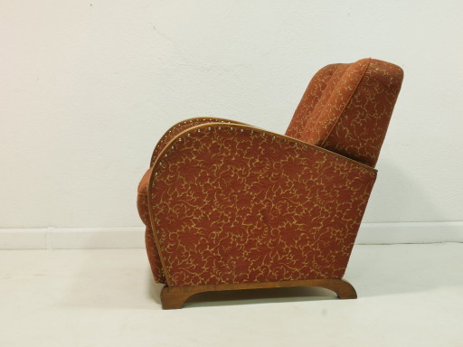 Vintage cocktailstoel, jaren 50, clubstoel, Art Deco-stijl, loungestoel, Duitsland
