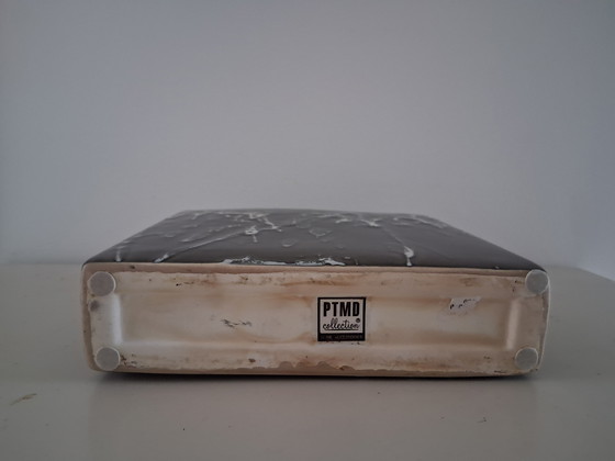 Image 1 of Grün-braun emaillierter PTMD-Blumentopf