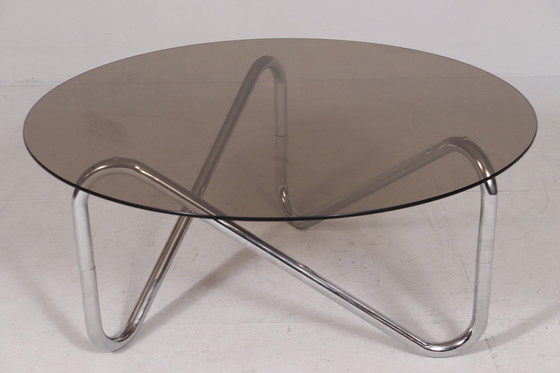 Image 1 of  Französischer Stahlrohr Coffee Table/Couchtisch, Der 1970Er Jahre