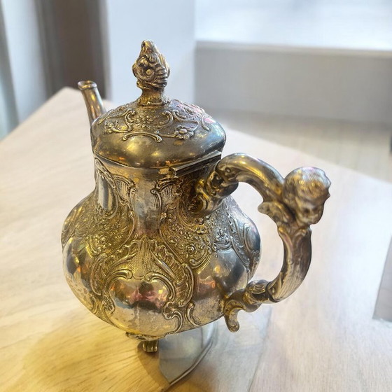 Image 1 of Teiera barocca in argento massiccio 800, punzonata, made in Germany 1900-1920 ca.