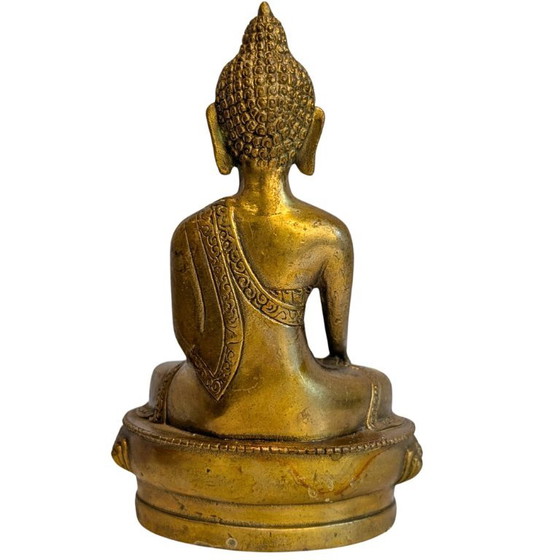 Bronzen Medicijnboeddha Bhaisajyaguru – Nepal – 126 – Beeldhouwkunst (photo 5 of 9)