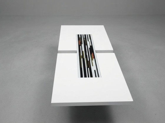 Postmodern Coffee Table by Compar, Venice – Genuine Murano Glass Inlay – Wood (photo 4 of 8)