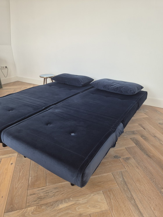 Image 1 of 2x Haru Einzelschlafsofa Saphirblauer Samt.