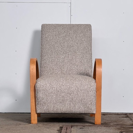 Poltrona Art Déco francese con schienale extra-alto, anni '30 — Completamente ristrutturata