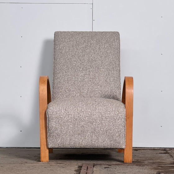 Image 1 of Poltrona Art Déco francese con schienale extra-alto, anni '30 — Completamente ristrutturata