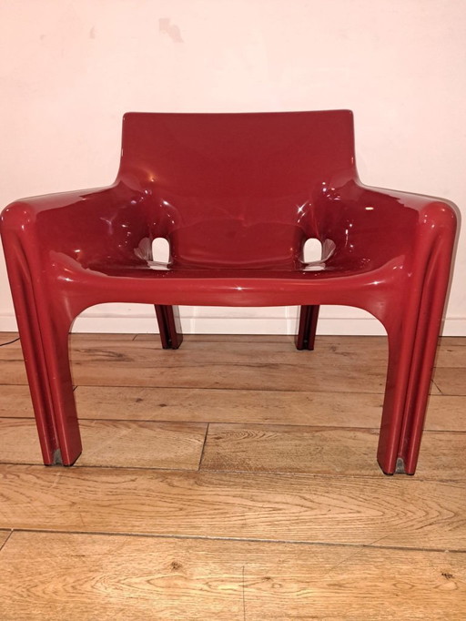 Artemide Milano – Modello Vicario designstoel | donkerrood | vintage | goede staat