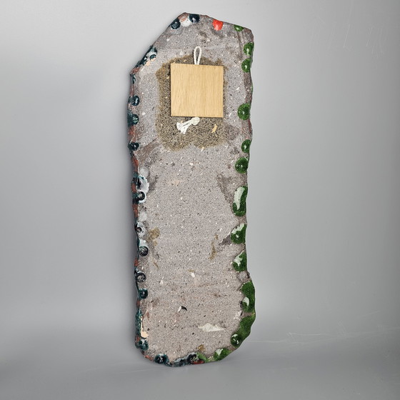 Image 1 of Vintage West-Duitse Fat Lava Muurplaquette Gemaakt Door Vulkan Keramik / Ostara Fliesen. Kleuren: Rood, Geel, Blauw en Groen.