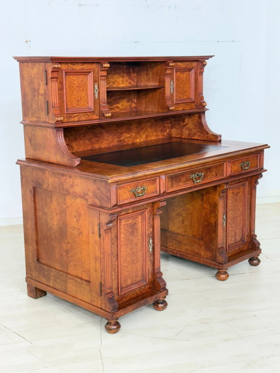 Magnifique bureau d'écriture de l'époque Gründerzeit – Bureau/secrétaire ancien de grande qualité, datant (photo 15 of 24)
