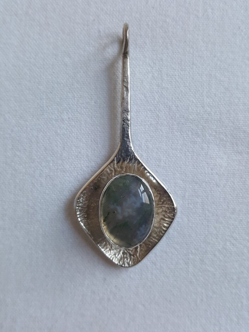 Sieraad, hanger, zilver en agaat