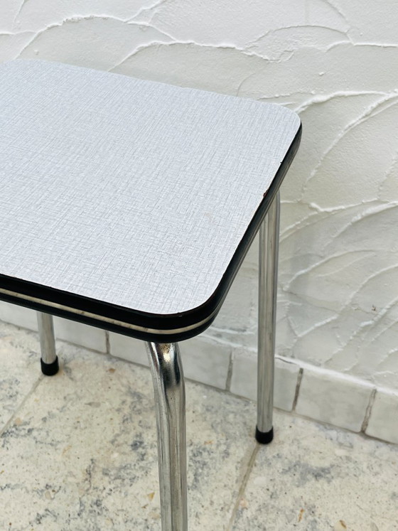 Image 1 of Set di 4 sgabelli vintage in Formica grigio cromato