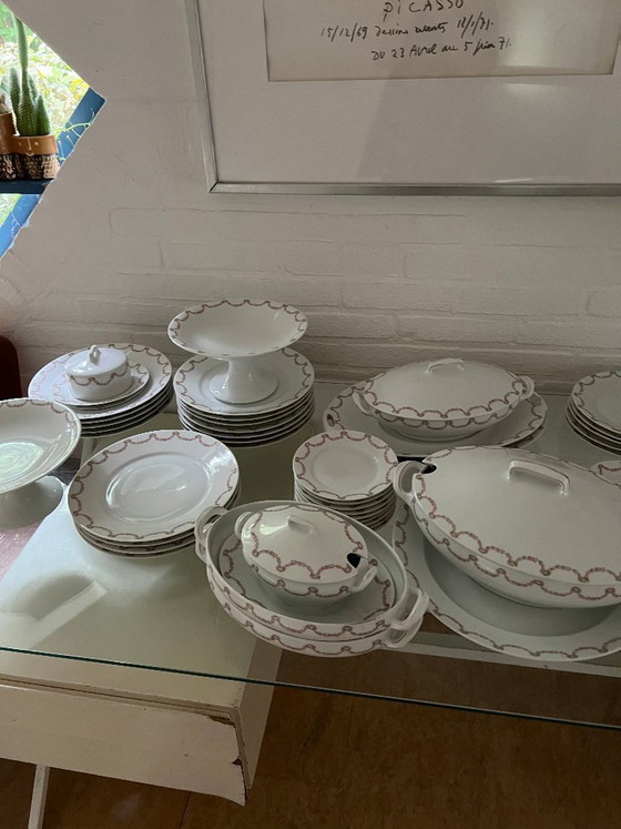 Image 1 of Large antique Zeh Scherzer Bavaria porcelain dinner service. Circa 1920–1950.