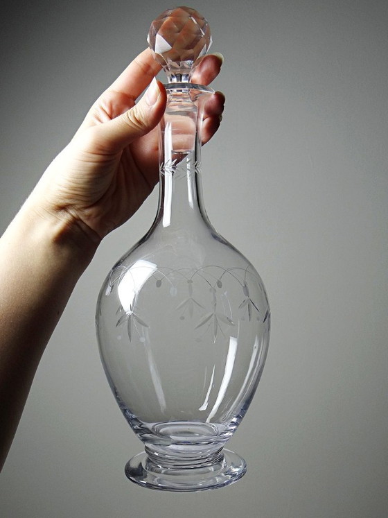 Antike gravierte Kristallkaraffe aus Nancy, ca. 1920-1930 – Gläser & Karaffe, Crystal (photo 3 of 12)