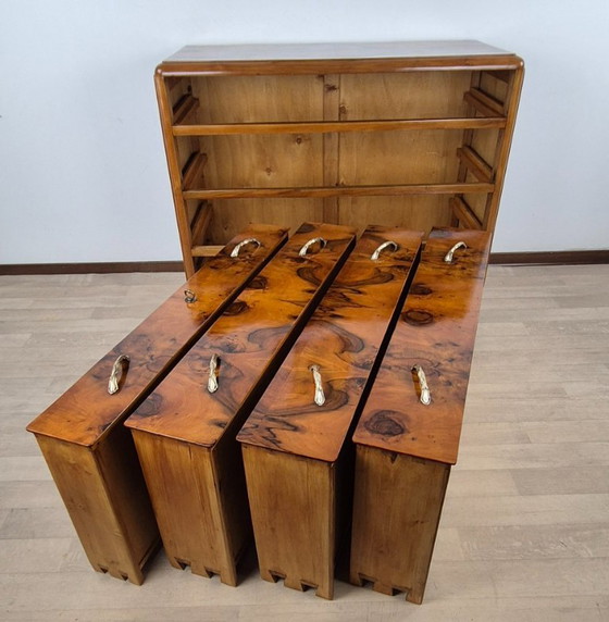 Comò Art Déco Emiliano 1934 – Manifattura Italiana, Cassettiere, Brass, Wood (photo 30 of 30)