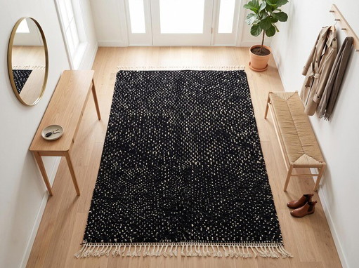 Decorated Black Moroccan Rug 200/300 – vloerkleden en tapijten, Wool (photo 2 of 8)