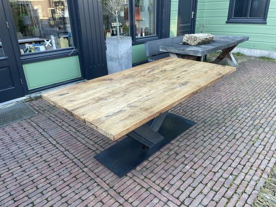 Image 1 of Rustic oak table 200 x 100 cm.