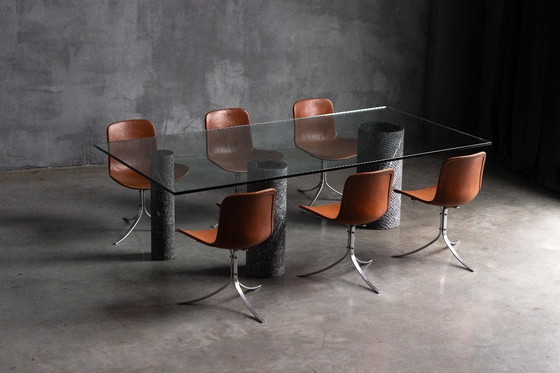 Image 1 of Esstisch aus Marmor und Glas von Massimo Vignelli, Italien, 1980er Jahre