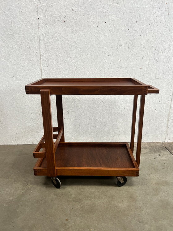 Vintage Wooden Trolley / Bar Cart, Amsterdam School (photo 15 of 21)