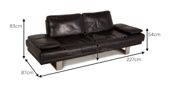 Divano Rolf Benz 6600 in pelle nera. Ottime condizioni, Divani 2 posti, Metallo, Nero, Modern (foto 7 di 7)