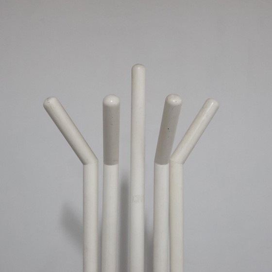 Image 1 of Porte-manteau vintage post-moderne, design moderne des années 1980, bois et laiton