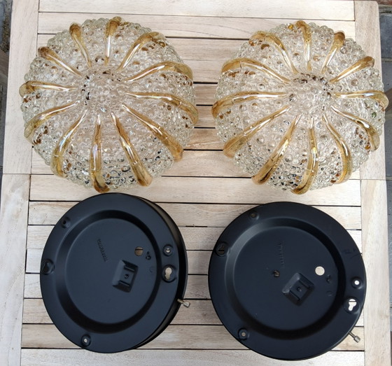 Image 1 of 2 vintage ceiling lamps with bubble pattern, Maison Limburg style Helena Tynell j 60/70