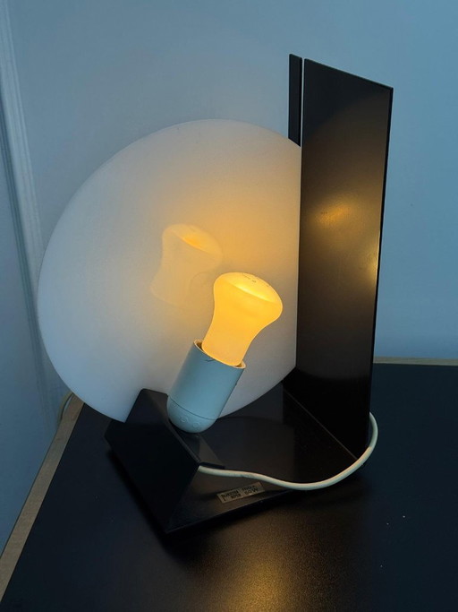 Lampe de table vintage Moon de Dijkstra, années 1970 – tafellampen, Glass, Metal (photo 2 of 7)