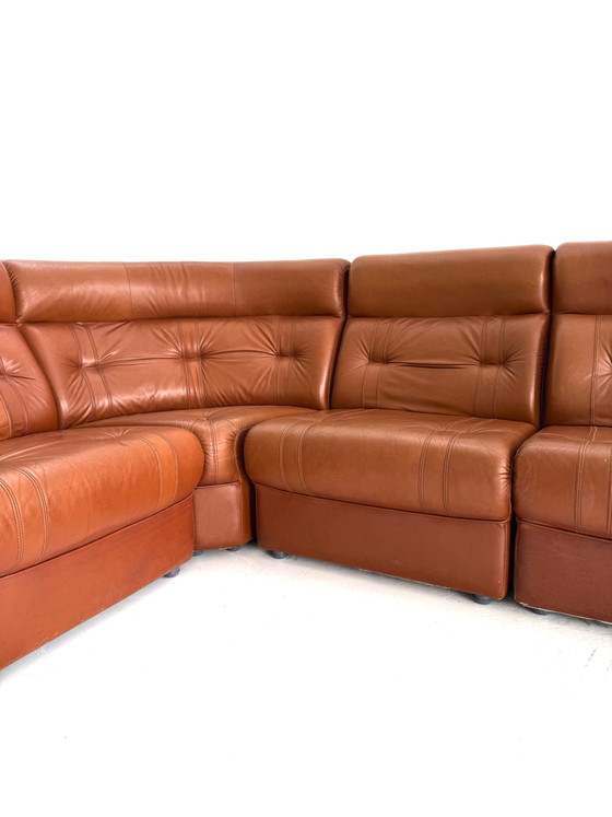 Vintage 6-Delige Modulaire Leren Bank, Jaren ‘80 – laauser, Modulaire banken, Wood, Leather (photo 11 of 14)