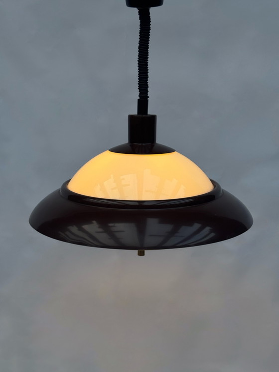Image 1 of Suspension vintage Dijkstra en forme d'OVNI | Style moderne du milieu du siècle | Ère spatiale | Années 1970