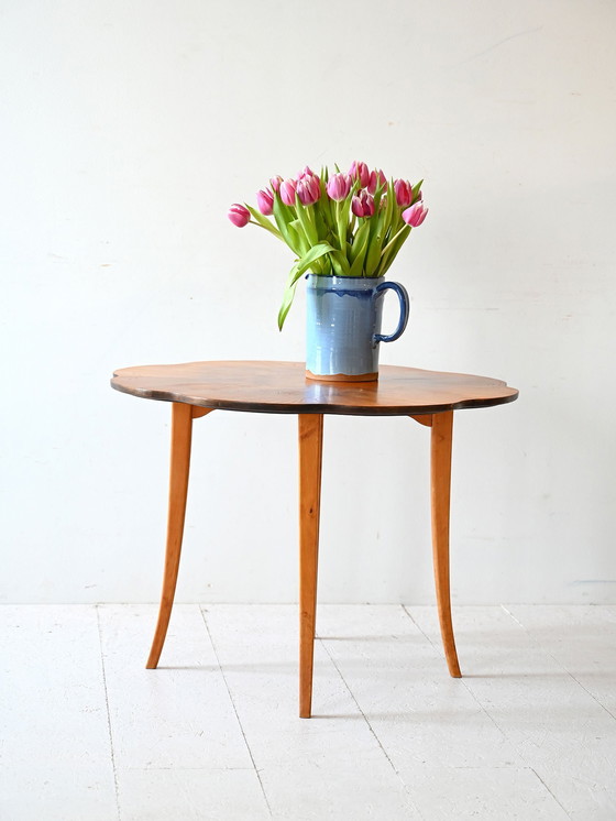 Image 1 of Vintage Swedish Déco Birch Side Table, 1940s