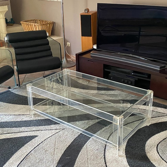 Image 1 of Roche Bobois coffee table. 1980. 126x70. Plexiglas and glass.
