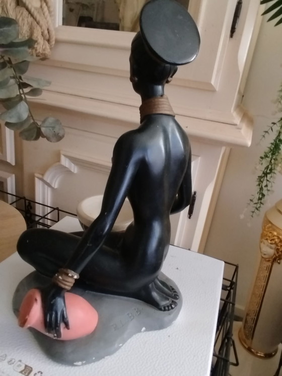 S. Melani Art Deco - Scultura firmata numerata 211 - Scultura Donna Africana – Sculture, Ceramica (photo 4 of 6)