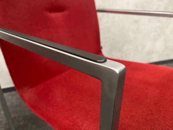 Image 1 of Arco Frame dining chairs – set of 4 – red upholstery