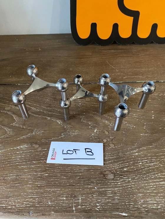 Image 1 of Lotto B, set di 3 candelieri modulari, NAGEL 1970