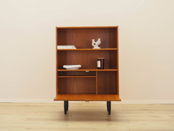 Libreria danese impiallacciata in teak con bancone bar e ripiani regolabili, anni '70. – Librerie, Wood (photo 3 of 10)
