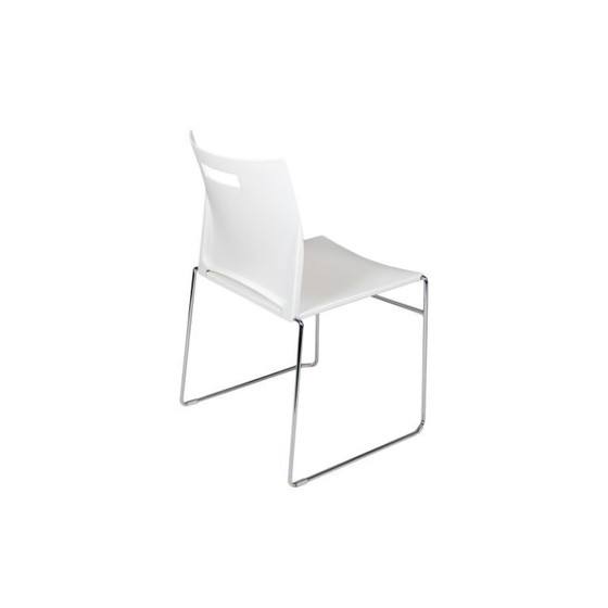Image 1 of 10x Fix design stoel, wit/chroom, zonder armleggers