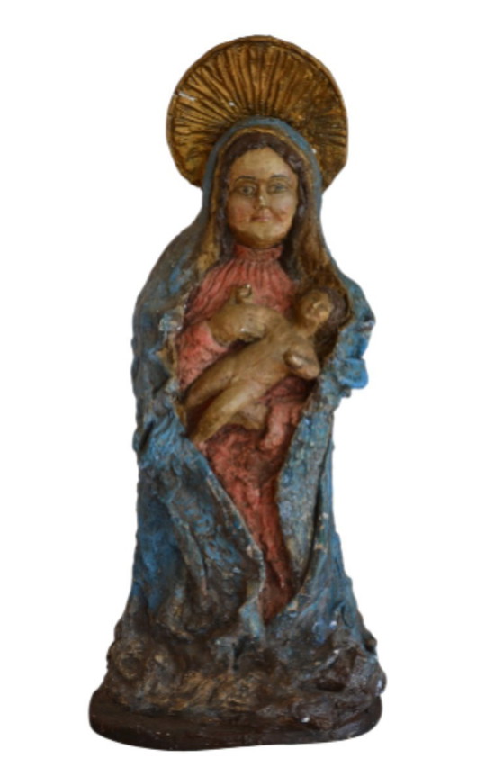 Image 1 of Groot Maria beeld van rond 1920 - Papier Marche