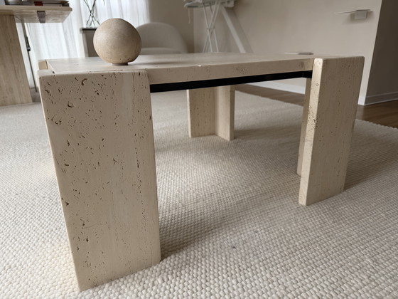 Image 1 of Vintage travertine coffee table, Italian modernism, 1970s