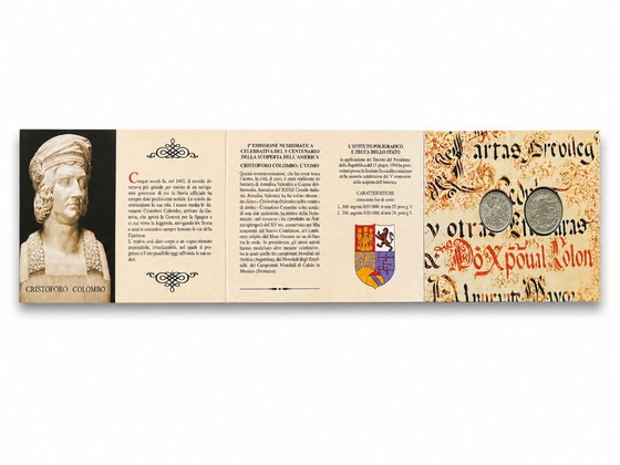 Image 1 of Dittico Monete in argento 1989 Cristoforo Colombo