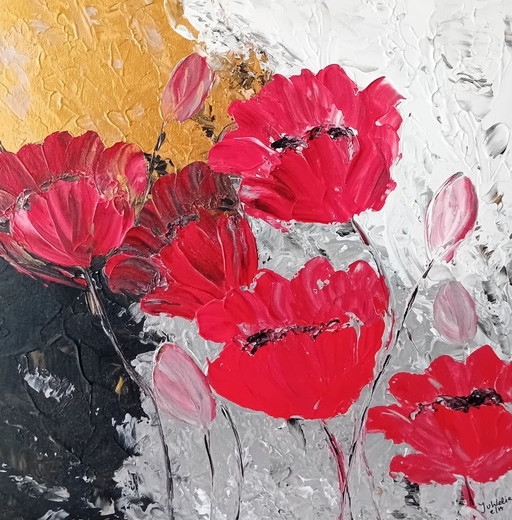 Modern schilderij klaprozen (2)