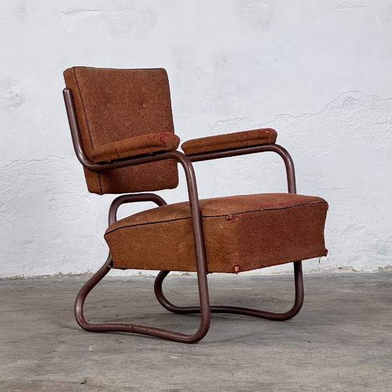 Image 1 of Set aus 2 brutalistischen Stahlrohrsesseln von József Peresztegi, 1960er Jahre – Ungarisches Design