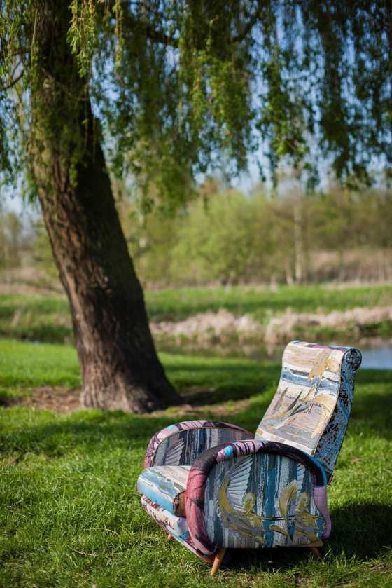 Image 1 of 1 uitklapbare, mid-century relaxfauteuil