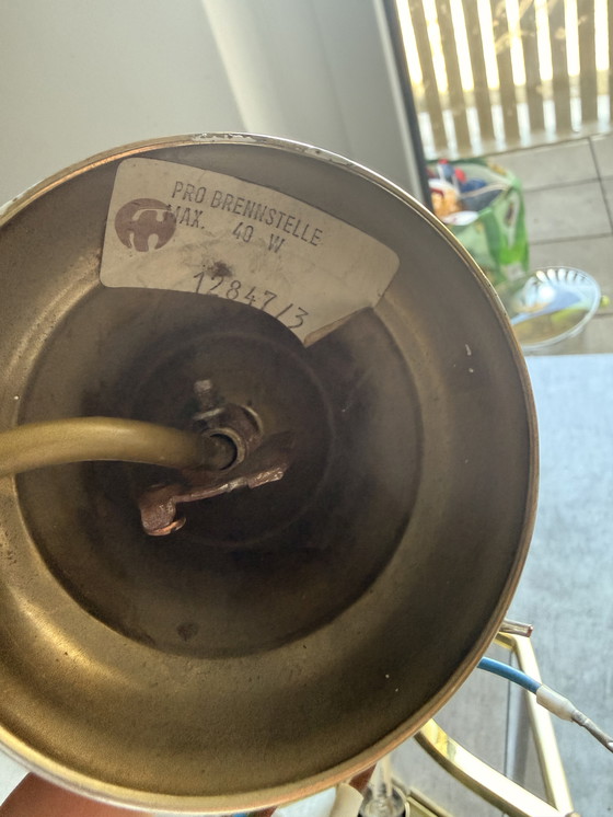 Image 1 of Holtkötter Hängeleuchte Messing, 3-flammig, Vintage, Glas, Made in Germany