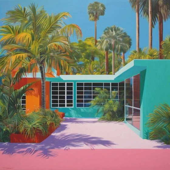 Miami Beach Serie – Mid Century Pop Art | 3-teilig | Fine Art Leinwand | 3 × 40 × 40 cm | Museum-Keilrahmen 5 (photo 5 of 5)