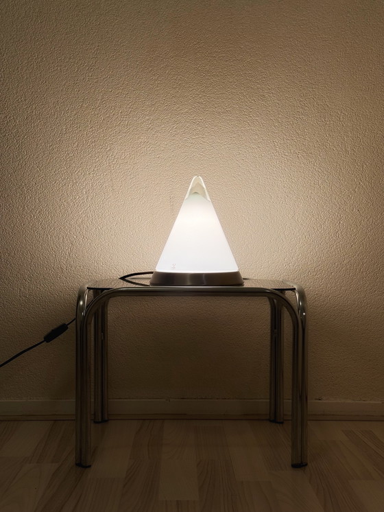 Image 1 of Lampada da tavolo Peill & Putzler Kibo d'epoca, lampada da tavolo dell'era spaziale, lampada in cromo e vetro