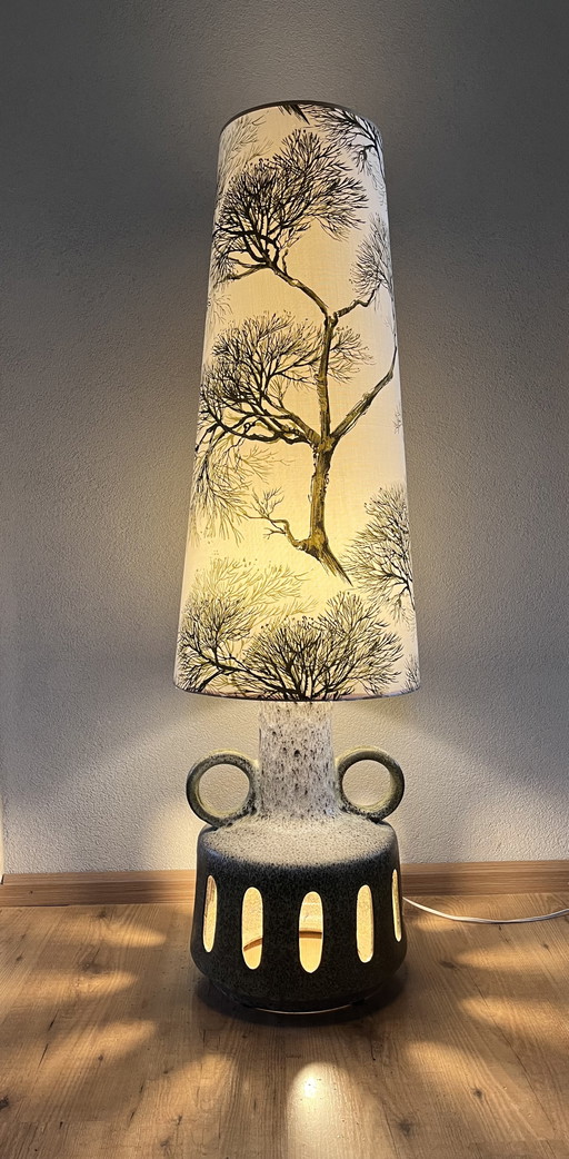 Wunderschöne Vintage-Stehlampe Jasba Fatlava aus Westdeutschland mit doppelter Beleuchtung
