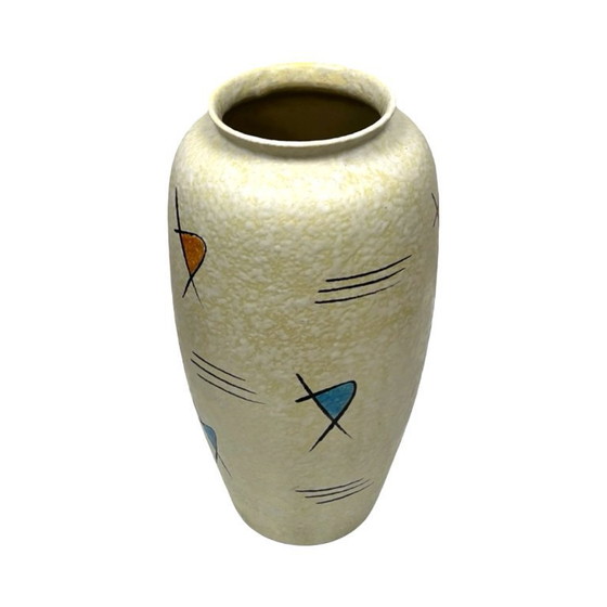 Image 1 of Bay Keramik West-Duitsland Vintage Vloervaas uit de jaren 60 Abstracte New Look
