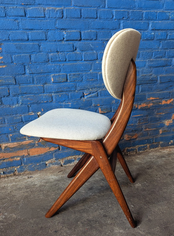 Image 1 of Vintage Teak Scissor Chair - Louis Van Teeffelen - 1960