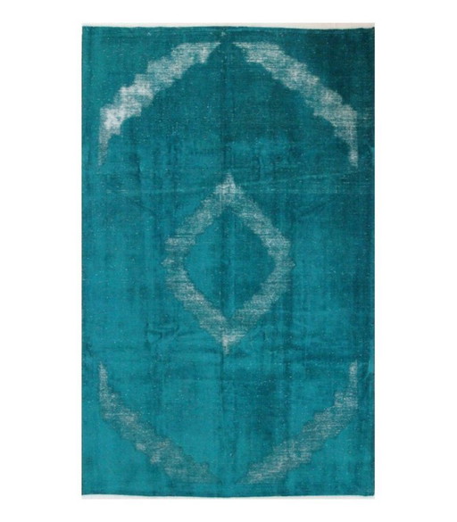Alfombra Oriental Anudada a Mano Vintage Art Clásico & Diseño en Relieve 313 x 195 cm Color Azul